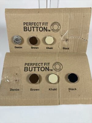 Perfect Fit Button Set Of Six Pants Buttons In Denim Brown Khaki To Loosen - Image 1 of 4