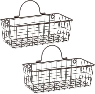 DII Farmhouse Vintage Décor, Wire Wall Basket, Medium, Bronze, 2 Piece - Image 1 of 4