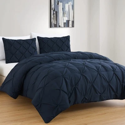 Chezmoi Collection Berlin Pinch Pleat Pintuck Bedding Comforter Set All Sizes - Image 1 of 4