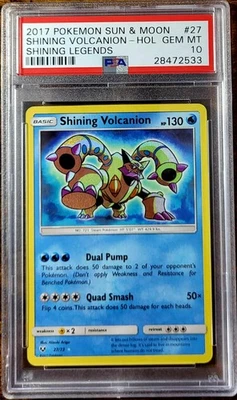 2017 Pokémon S&M Shining Legends #27 Shining Volcanion Holo PSA 10 Gem Mint - Image 1 of 2