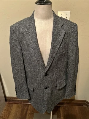 Classic Harris Tweed Wool Blazer Jacket Men's Size 40S Gray EUC (A37) - Image 1 of 4