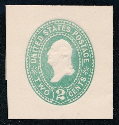UNITED STATES (US) U305 UNUSED VF 2c GREEN CUT SQUARE FC - Image 1 of 2