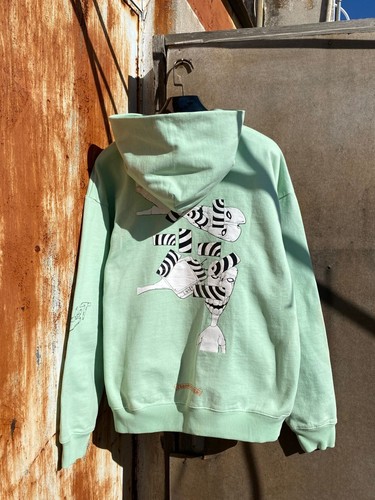 FELPA CON CAPPUCCIO OVERSIZE CHROME HEARTS X MATTY BOY VERDE ADATTA FINO A XL