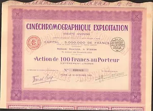 CINECHROMOGRAPHIQUE EXPLOITATION (G) - Picture 1 of 1