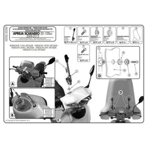 Givi windscreen fitting kit Aprilia Scarabeo 50 Street 2009-2013 - Foto 1 di 5
