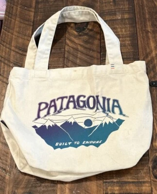 Mini Bolso de Mano Patagonia Lona Color Crema Montañas De Colección Foto 1 de 4