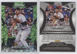 2019 Panini Prizm Tier II Lime Green Donut Circle Prizm /199 Nolan Arenado #157