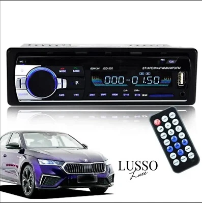 AUTORADIO STEREO BLUETOOTH RADIO FM MUSICA MP3 SD USB MMC CARD PER AUTO E CAMION - Immagine 1 di 4