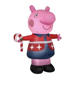 Peppa Pig Christmas Inflatable 4.5 Feet with Candy Cane Gemmy NEW - Picture 1 of 6
