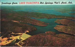 Postcard: Blakely Mt. Dam & Lake Ouachita - Hot Springs Nat. Park, Arkansas, USA - Picture 1 of 2