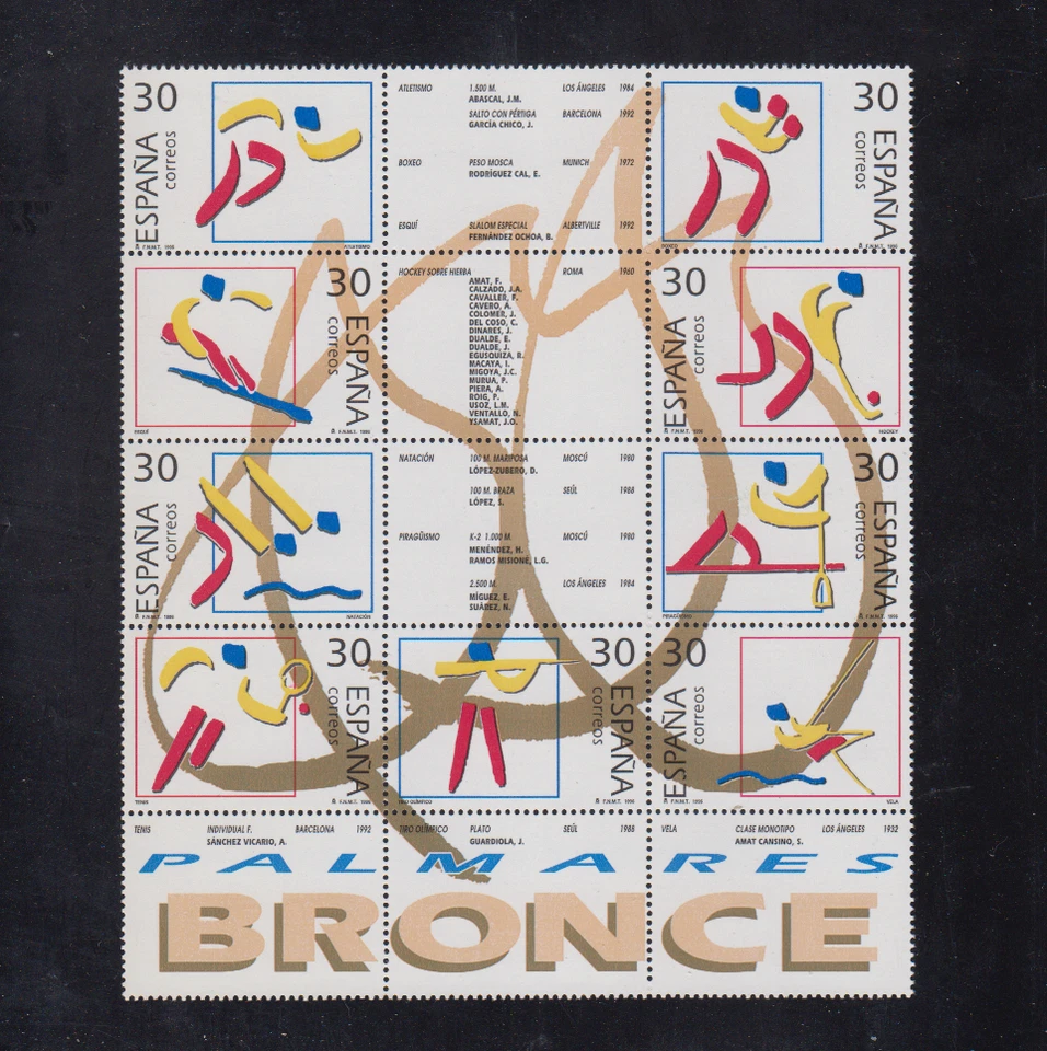 EDIFIL 3418/26 ** BRONCE AÑO 1996 SERIE NUEVA SIN FIJASELLOS  - Imagen 1 de 1