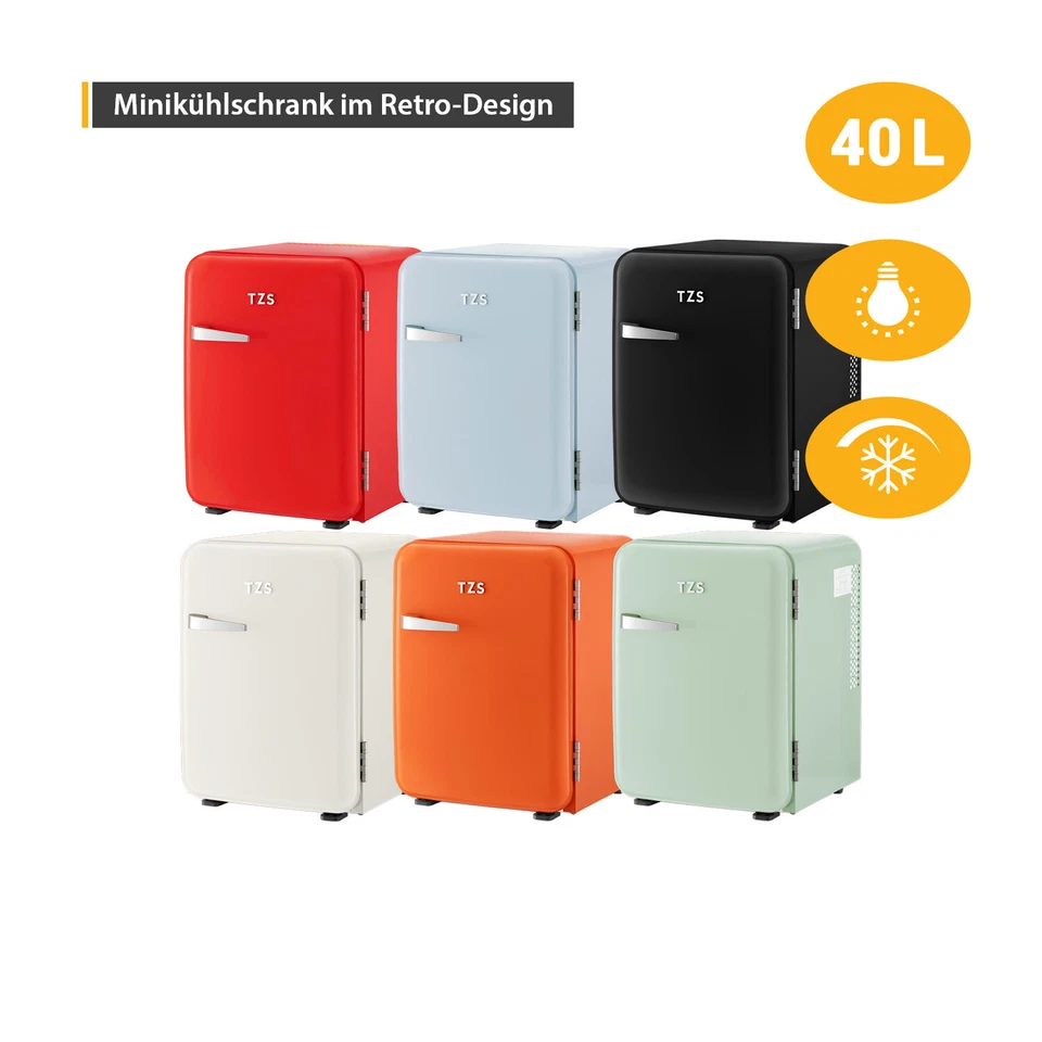 Minikühlschrank 40L Minibar Getränkekühlschrank Retro Kühlschrank Kühlbox TZS  - Bild 1 von 1
