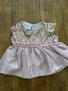 Build a Bear BAB Rose gold pink sequins Lace Dress - Picture 1 of 2