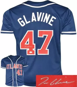 Tom Glavine signed Atlanta Navy Custom Stitched Baseball Jersey XL- JSA - Picture 1 of 1