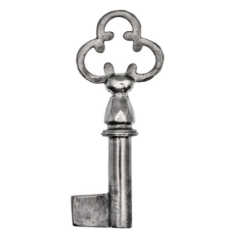 Antique Key - FACETTED TREFOIL BOW Iron Key Blank 2" - ref.k874 Cover