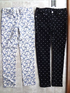 GAP Kids 1969 Skinny Floral Jeans (8) & Cherokee Polka Dot Black Jean (8) - Picture 1 of 24