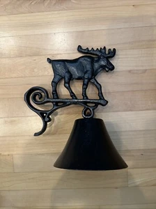 CAST IRON MOOSE OR ELK DOOR BELL - MOUNTS TO POST OR WALL - Picture 1 of 3