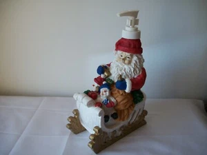 Vintage Resin Santa/Sleigh Soap/Lotion Dispenser Christmas Decoration 8”  - Picture 1 of 9