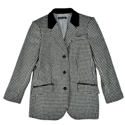 Brooks Brothers 黑色白色千鸟格月亮英格兰西装外套夹克尺寸(阅读)M — 第 1/4 张图片