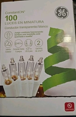 100 unidades mini luces de Navidad interiores/exteriores cable transparente/blanco 20 pies Foto 1 de 3