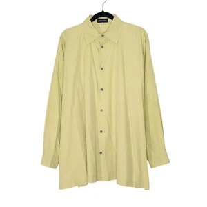 ESKANDAR Baumwolle A-Linie Rückenfalte Button-Down Shirt Erbsengrün Damen 2/US 14 - Bild 1 von 11