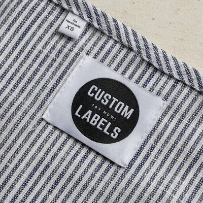 1000 Piezas Etiquetas de Ropa Personalizadas de Alta Calidad Diseño Etiqueta Tejida Etiquetas de Ropa Foto 1 de 3