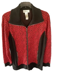 Chaqueta para mujer D&D Lifestyle con cremallera roja negra bolsillos con cremallera cuello tejido - Imagen 1 de 4