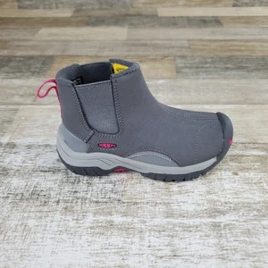 Keen Kids Kootenay III Chelsea Boots Sz 9 Gray Leather Slip On Mid Boot - Picture 1 of 10