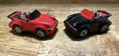Vintage 80's Micro Machines Porsche 911 - x2 Car Lot - Red & Black - Image 1 of 4