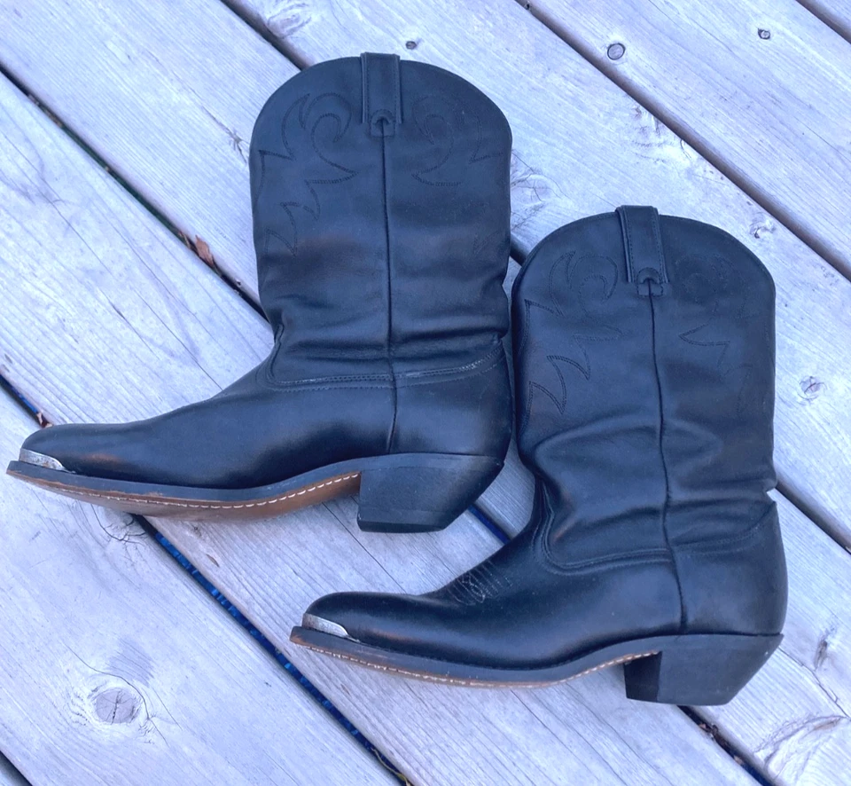 Botas de Vaquero Durango de Cuero Negras para Mujer Talla 8.5 M Negras RD540 Puntera Plateada Foto 1 de 4