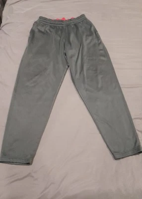 Nike Sweatpants Mens LT Tapered Gray Red Swoosh Elastic Waist Cuffed Sporty - Image 1 of 4