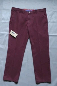 MEYER Rio Trousers Mens Size W42 L32 Cotton Burgundy - Picture 1 of 12