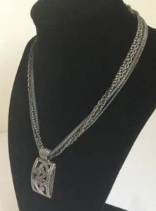 SILPADA Sterlingsilber Vier Strang Kette Halskette N1719 Paisley Anhänger S1744  - Bild 1 von 12