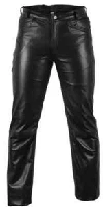 Levi's 501 Series Men's Skinny fit Casual Black Biker Sheepskin Leather Pants - Picture 1 of 6