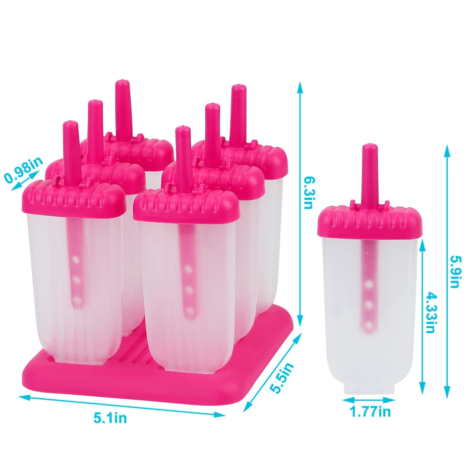 Moldes para paletas reutilizables hágalo usted mismo helado plástico molde para paletas hágalo usted mismo hielo hecho en casa EE. UU. Foto 1 de 4