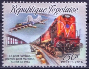 Togo 2016 MNH, Pamban Railway bridge, Indian Railways, Train - Picture 1 of 1