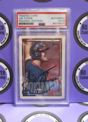 Jim Thome Indians Autographed Signed 1992 Topps Baseball Card #768 PSA Slab - Image 1 of 4