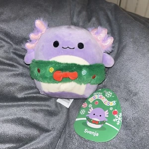 Malvaviscos blandos Svenja el axolote púrpura 4,5"" felpa corona de Navidad vacaciones nuevo - Imagen 1 de 5