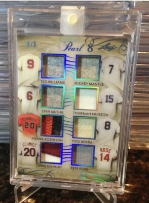 Leaf Pearl 8 2017 Ted Williams Mickey Mantle Musial Berra Munson juego usado 5/5 Foto 1 de 4