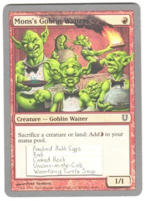 Magic_the_gathering Unhinged Mons's Goblin Waiters #82 2004,MTG,LP Common - Image 1 of 2
