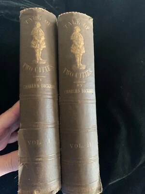 1859 2 VOLUME SET - CHARLES DICKENS - TALE OF 2 CITIES- PETERSON'S DUODECIMO ED. - Image 1 of 4