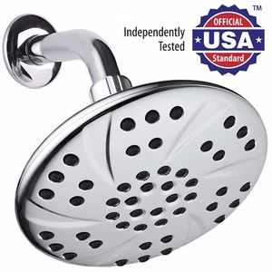 Cabezal de ducha de lluvia facial cromado premium AquaDance® de alta presión de 6 pulgadas - Imagen 1 de 5