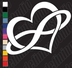 INFINITY HEART LOVE vinyl decal sticker car/laptop/window/any smooth surface - Picture 1 of 3