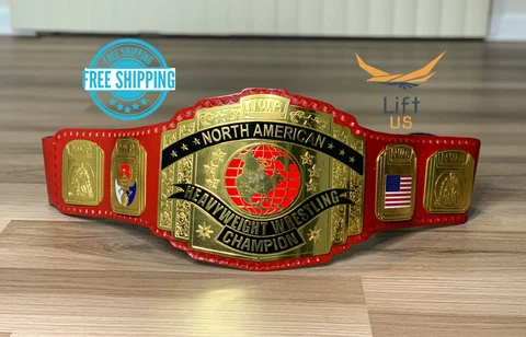 NWA USA North America Wrestling Championship Belt Replica Leather Belt 4MM Brass Cover