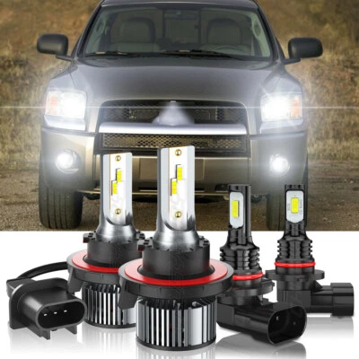 Combo 4x faros LED altos/bajos + bombillas antiniebla para Mitsubishi Raider 2006-09 6500K Foto 1 de 4
