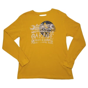 Camiseta térmica Lucky Brand para hombre XXL 2XL Rustys motocicleta amarilla manga larga - Imagen 1 de 14