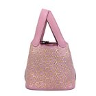 Unused Hermes Picotinlock Micro Lucky Daisy Tote Bag Hand Bag Swift Pink