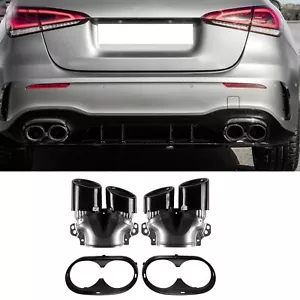 Black Tail Exhaust Pipe Quad Out For Mercedes Benz GLB250 GLB35 AMG 20-24 Sport - Bild 1 von 10