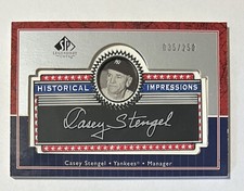 Casey Stengel 2003 Upper Deck SP Legendary Cuts HISTORICAL IMPRESSIONS 035/250