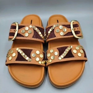 NIB Platform Leather Slide Sandal By Free People - Revelry Vechetta Size US 7 - Picture 1 of 12